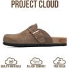 image:imageProject Cloud 100 Genuine Leather Footbed Clogs for Women  Memory Foam Arch Support Slippers for Women  Trendy Slipons Womens Mules amp Clogs Sandals BentonFossil Suede