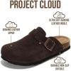 image:imageProject Cloud 100 Genuine Leather Footbed Clogs for Women  Memory Foam Arch Support Slippers for Women  Trendy Slipons Womens Mules amp Clogs Sandals BentonChoco Brown Suede