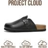 image:imageProject Cloud 100 Genuine Leather Footbed Clogs for Women  Memory Foam Arch Support Slippers for Women  Trendy Slipons Womens Mules amp Clogs Sandals BentonBlack