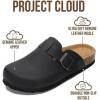 image:imageProject Cloud 100 Genuine Leather Footbed Clogs for Women  Memory Foam Arch Support Slippers for Women  Trendy Slipons Womens Mules amp Clogs Sandals BentonBlack Distressed