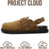 image:imageProject Cloud 100 Genuine Leather Footbed Clogs for Women  Memory Foam Arch Support Slippers for Women  Trendy Slipons Womens Mules amp Clogs Sandals BentonChestnut With Strap