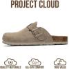 image:imageProject Cloud 100 Genuine Leather Footbed Clogs for Women  Memory Foam Arch Support Slippers for Women  Trendy Slipons Womens Mules amp Clogs Sandals BentonDark Grey Suede