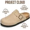 image:imageProject Cloud 100 Genuine Leather Footbed Clogs for Women  Memory Foam Arch Support Slippers for Women  Trendy Slipons Womens Mules amp Clogs Sandals BentonBeige