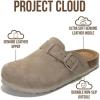image:imageProject Cloud 100 Genuine Leather Footbed Clogs for Women  Memory Foam Arch Support Slippers for Women  Trendy Slipons Womens Mules amp Clogs Sandals BentonDark Grey Suede