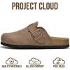 image:imageProject Cloud 100 Genuine Leather Footbed Clogs for Women  Memory Foam Arch Support Slippers for Women  Trendy Slipons Womens Mules amp Clogs Sandals BentonTan