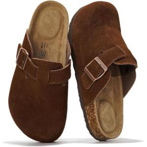 image:imageProject Cloud 100 Genuine Leather Footbed Clogs for Women  Memory Foam Arch Support Slippers for Women  Trendy Slipons Womens Mules amp Clogs Sandals BentonCacao Suede