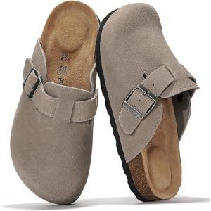 image:imageProject Cloud 100 Genuine Leather Footbed Clogs for Women  Memory Foam Arch Support Slippers for Women  Trendy Slipons Womens Mules amp Clogs Sandals BentonGrey Suede