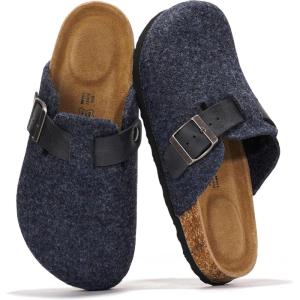 image:imageProject Cloud 100 Genuine Leather Footbed Clogs for Women  Memory Foam Arch Support Slippers for Women  Trendy Slipons Womens Mules amp Clogs Sandals BentonNavy Wool