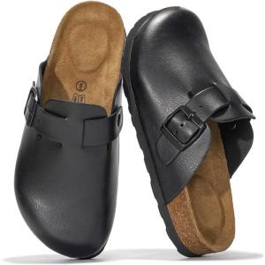 image:imageProject Cloud 100 Genuine Leather Footbed Clogs for Women  Memory Foam Arch Support Slippers for Women  Trendy Slipons Womens Mules amp Clogs Sandals BentonBlack Croco