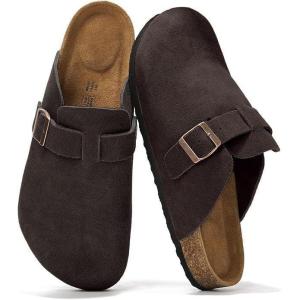 image:imageProject Cloud 100 Genuine Leather Footbed Clogs for Women  Memory Foam Arch Support Slippers for Women  Trendy Slipons Womens Mules amp Clogs Sandals BentonChoco Brown Suede