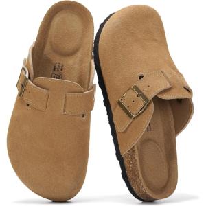 image:imageProject Cloud 100 Genuine Leather Footbed Clogs for Women  Memory Foam Arch Support Slippers for Women  Trendy Slipons Womens Mules amp Clogs Sandals BentonRust Suede