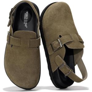 image:imageProject Cloud 100 Genuine Leather Footbed Clogs for Women  Memory Foam Arch Support Slippers for Women  Trendy Slipons Womens Mules amp Clogs Sandals BentonChocolate With Strap
