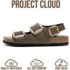 image:imageProject Cloud 100 Genuine Leather Beach Sandals Women with Lightweight amp Comfortable Slides for Women  Non Slip Big Buckle with Memory Foam Slingback Womens Sandals GardaOlive Leather