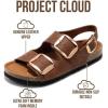 image:imageProject Cloud 100 Genuine Leather Beach Sandals Women with Lightweight amp Comfortable Slides for Women  Non Slip Big Buckle with Memory Foam Slingback Womens Sandals GardaCognac Leather