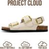 image:imageProject Cloud 100 Genuine Leather Beach Sandals Women with Lightweight amp Comfortable Slides for Women  Non Slip Big Buckle with Memory Foam Slingback Womens Sandals GardaBeige