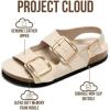 image:imageProject Cloud 100 Genuine Leather Beach Sandals Women with Lightweight amp Comfortable Slides for Women  Non Slip Big Buckle with Memory Foam Slingback Womens Sandals GardaOffwhite  Rose Gold Buckle