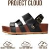image:imageProject Cloud Platform Sandals Women  Strappy Wedges with Comfortable Plush amp Soft Insole  Lightweight amp Non Slip Platform Sandals for Women Footwear ProudBlack