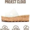image:imageProject Cloud 100 Genuine Leather Wedge Platform Sandals Women Footwear  Memory Foam Insole and NonSlip Platform Slides for Women  Lightweight Womens Sandals MILAWhite Leather