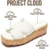 image:imageProject Cloud 100 Genuine Leather Wedge Platform Sandals Women Footwear  Memory Foam Insole and NonSlip Platform Slides for Women  Lightweight Womens Sandals MILAWhite Leather