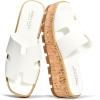 image:imageProject Cloud 100 Genuine Leather Wedge Platform Sandals Women Footwear  Memory Foam Insole and NonSlip Platform Slides for Women  Lightweight Womens Sandals MILAWhite Leather
