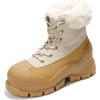 image:imageProject Cloud Snow Boots for Women Waterproof Genuine Leather 25 Platform Wedge Boots  Memory Foam Fur Boots Winters Boots for Women NonSlip Rain Boots Womens Snow Boots LydiaCamel