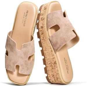 image:imageProject Cloud 100 Genuine Leather Wedge Platform Sandals Women Footwear  Memory Foam Insole and NonSlip Platform Slides for Women  Lightweight Womens Sandals MILASand Suede
