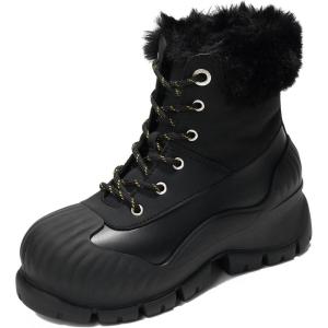 image:imageProject Cloud Snow Boots for Women Waterproof Genuine Leather 25 Platform Wedge Boots  Memory Foam Fur Boots Winters Boots for Women NonSlip Rain Boots Womens Snow Boots LydiaBlack