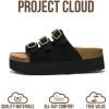 image:imageProject Cloud 100 Genuine Leather Platform Sandals Women Footwear  Comfortable Wedges with Memory Foam Insole  Non Slip 3Strap Summer Sandals for Women 2026 DyanBlack