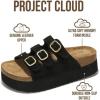 image:imageProject Cloud 100 Genuine Leather Platform Sandals Women Footwear  Comfortable Wedges with Memory Foam Insole  Non Slip 3Strap Summer Sandals for Women 2026 DyanBlack