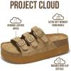 image:imageProject Cloud 100 Genuine Leather Platform Sandals Women Footwear  Comfortable Wedges with Memory Foam Insole  Non Slip 3Strap Summer Sandals for Women 2026 DyanChestnut