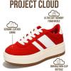 image:imageProject Cloud Fashion Platform Sneakers for Kids 2026  Lightweight Memory Foam Insole Kids Shoes  Durable amp NonSlip Lace up Trendy Platform Kids Sneakers Little NitaRed
