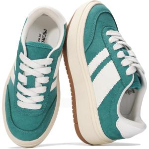 image:imageProject Cloud Fashion Platform Sneakers for Kids 2026  Lightweight Memory Foam Insole Kids Shoes  Durable amp NonSlip Lace up Trendy Platform Kids Sneakers Little NitaForest Green