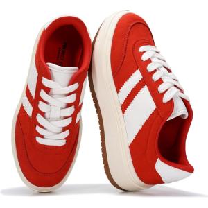 image:imageProject Cloud Fashion Platform Sneakers for Kids 2026  Lightweight Memory Foam Insole Kids Shoes  Durable amp NonSlip Lace up Trendy Platform Kids Sneakers Little NitaRed