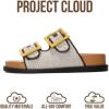 image:imageProject Cloud Platform Summer Sandals for Women 2026  Comfortable and Adjustable Straps Summer Slides with Memory Foam Insole  NonSlip Casual Womens SandalsBrownyellow Buckle