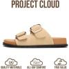 image:imageProject Cloud Platform Summer Sandals for Women 2026  Comfortable and Adjustable Straps Summer Slides with Memory Foam Insole  NonSlip Casual Womens SandalsBeige Suede