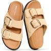 image:imageProject Cloud Platform Summer Sandals for Women 2026  Comfortable and Adjustable Straps Summer Slides with Memory Foam Insole  NonSlip Casual Womens SandalsBeige Suede