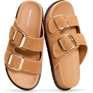 image:imageProject Cloud Platform Summer Sandals for Women 2026  Comfortable and Adjustable Straps Summer Slides with Memory Foam Insole  NonSlip Casual Womens SandalsTan