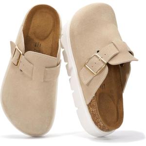 image:imageProject Cloud 100 Genuine Leather Platform Clogs for Women Footwear  Memory Foam Arch Support Cork Footbed Casual Shoes amp Mules for Women 2026 Benton ChunkyBeige