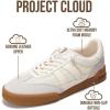 image:imageProject Cloud Genuine Leather Casual Sneakers for Women  Memory Foam Insoles LaceUp Womens Shoes amp Lightweight Womens Fashion Sneakers  NonSlip Shoes for Women Footwear VerdyWhite