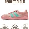 image:imageProject Cloud Genuine Leather Casual Sneakers for Women  Memory Foam Insoles LaceUp Womens Shoes amp Lightweight Womens Fashion Sneakers  NonSlip Shoes for Women Footwear VerdyPink