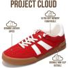 image:imageProject Cloud Genuine Leather Casual Sneakers for Women  Memory Foam Insoles LaceUp Womens Shoes amp Lightweight Womens Fashion Sneakers  NonSlip Shoes for Women Footwear VerdyRed