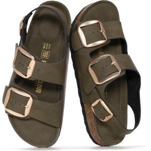 image:imageProject Cloud 100 Genuine Leather Beach Sandals Women with Lightweight amp Comfortable Slides for Women  Non Slip with Memory Foam Slingback Womens Sandals 2026 GardaOlive Leather