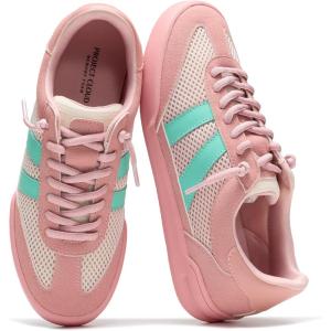 image:imageProject Cloud Genuine Leather Casual Sneakers for Women  Memory Foam Insoles LaceUp Womens Shoes amp Lightweight Womens Fashion Sneakers  NonSlip Shoes for Women Footwear VerdyPink