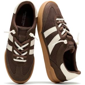 image:imageProject Cloud Genuine Leather Casual Sneakers for Women  Memory Foam Insoles LaceUp Womens Shoes amp Lightweight Womens Fashion Sneakers  NonSlip Shoes for Women Footwear VerdyDark Brown