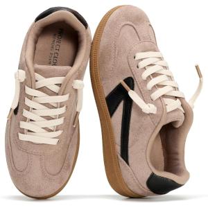 image:imageProject Cloud Kids Shoes for Girls amp Boys  NonSlip Memory Foam Girls Shoes  Lightweight LaceUp Boys Fashion Sneakers Trendy Little IritaLight Taupe