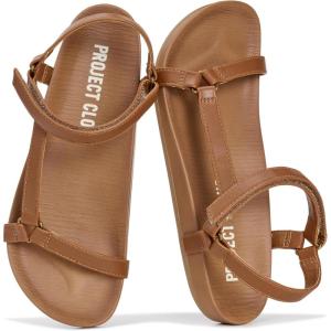 image:imageProject Cloud Sandals Women 2026  Strappy Adjustable Womens Sandals with Plush Insole  Lightweight amp Non Slip Women Footwear  Everyday Wear Womens Shoes BrandyWhiskey