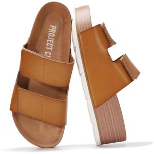 image:imageProject Cloud 100 Genuine Leather Platform Sandals Women FootwearBeach Essentials Summer Wedges with Plush and Soft InsoleNon Slip amp Lightweight Wedge Sandals For Women 2026Desert Sand