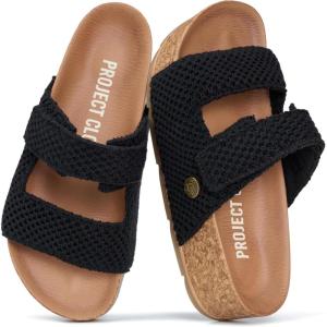 image:imageProject Cloud 100 Genuine Leather Platform Sandals Women FootwearBeach Essentials Summer Wedges with Plush and Soft InsoleNon Slip amp Lightweight Wedge Sandals For Women 2026Black Crochet