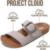 image:imageProject Cloud 100 Genuine Leather Womens Sandals  Plush Insole Sandals for Women 2026  Lightweight amp Non Slip Slides amp Women Footwear with Buckle BalancedAsh Suede