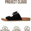 image:imageProject Cloud 100 Genuine Leather Womens Sandals  Plush Insole Sandals for Women 2026  Lightweight amp Non Slip Slides amp Women Footwear with Buckle BalancedBlack Suede